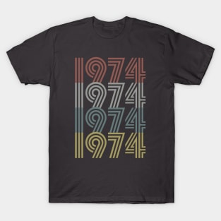 1974 Birth Year Retro Style T-Shirt